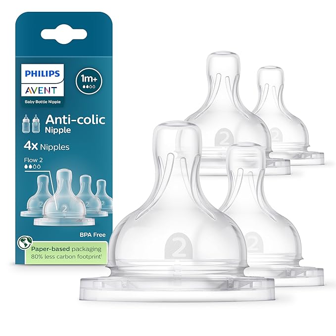 Philips Avent Anti-Colic Nipples - Flow 2, 4-Pack, SCY762/44