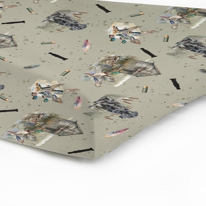 Wild Duck Hunting Hunter Baby Changing Pad Covers for Boy Girl 32''x16'' Mallard Ducks Reed Dogs Fitted Diaper Changing Pad Table Sheets Comfort Soft Breathable Baby Nursery Changing Table Mats