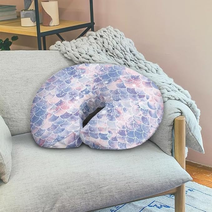 Nursing Pillow Cover for Baby Boys Girls, Mermaid Scales Breastfeeding Pillow Slipcover Cushion Cover, Soft Fabric Fits Snug On Infant, Fits for Nursing Pillow Newborn