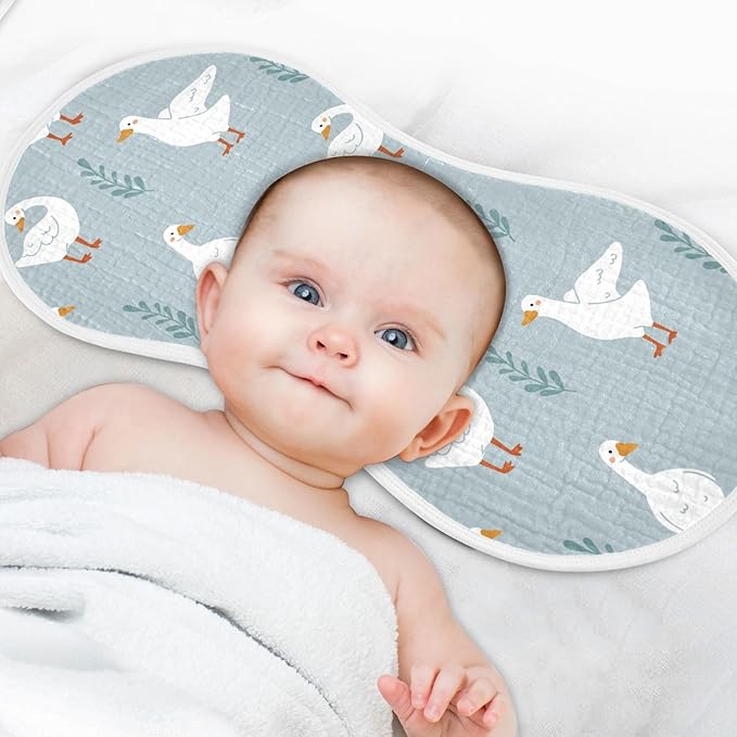 vvfelixl White Gooses Burp Cloths for Baby Boy Girls Baby Washcloths Burp Rags 1 Pack