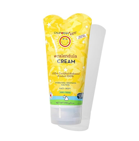 California Kids Calendula Cream | 100% Plant-Based Moisturizer | Lavender Kids Lotion | Soothing Body + Face Moisturizer For Dry Skin | 170 g / 6 oz.
