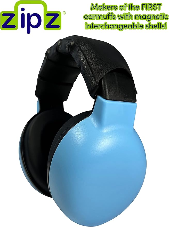 ZIPZ Baby & Toddler Earmuffs - ANSI-Certified Noise Protection, Audiologist-Recommended, Interchangeable Shells (0-4 Yrs)