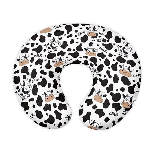 Milk Cow Nursing Pillow Cover for Baby Girl Boy Cowhide Removable Covers for Breastfeeding Pillows Safe and Snug Breast Feeding Pillowcases for Moms Nursing Covers