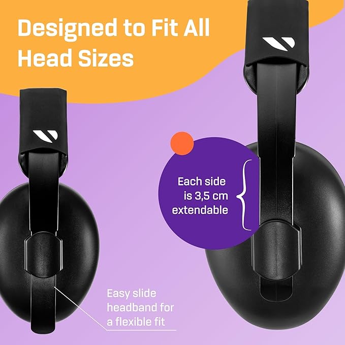 Vanderfields - Hearing Protection Ear Muffs - Over 33 dB (2K Hz) Broad Noise Cancelling Sound Reduction - Baby and Toddlers
