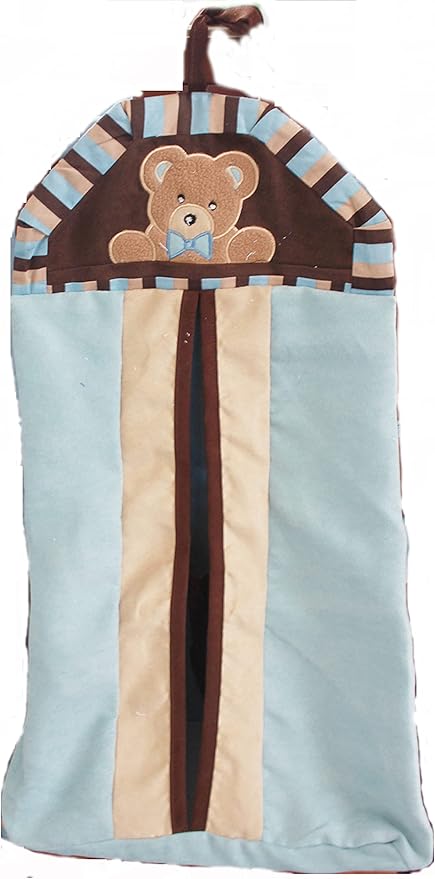 Nursery Crib Diaper Stacker for Baby Boy Little Bear Diaper Organizer Hanging Bag