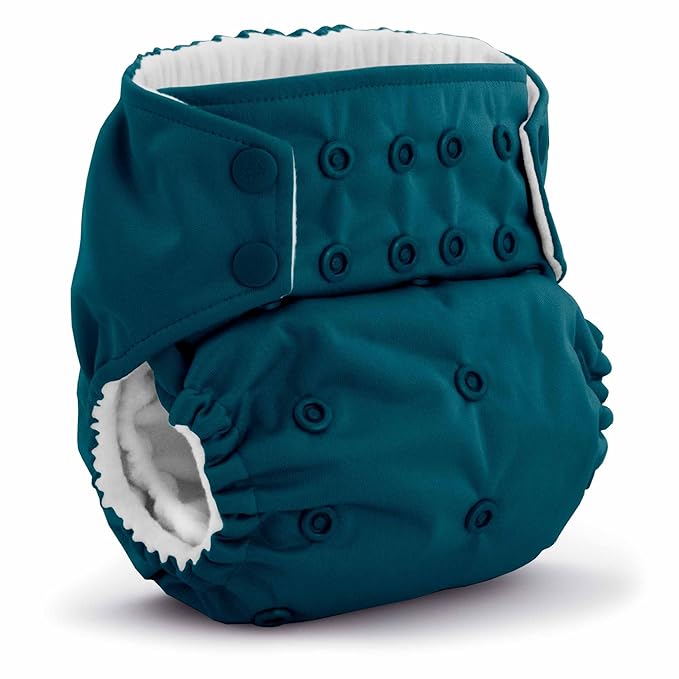 Kanga Care Rumparooz G3 Stay Dry Cloth Diaper Reusable One Size Pocket Diaper Patented Inner Double Gusset 2 pcs Microfiber Insert Soaker (6-55+ lbs) - Caribbean