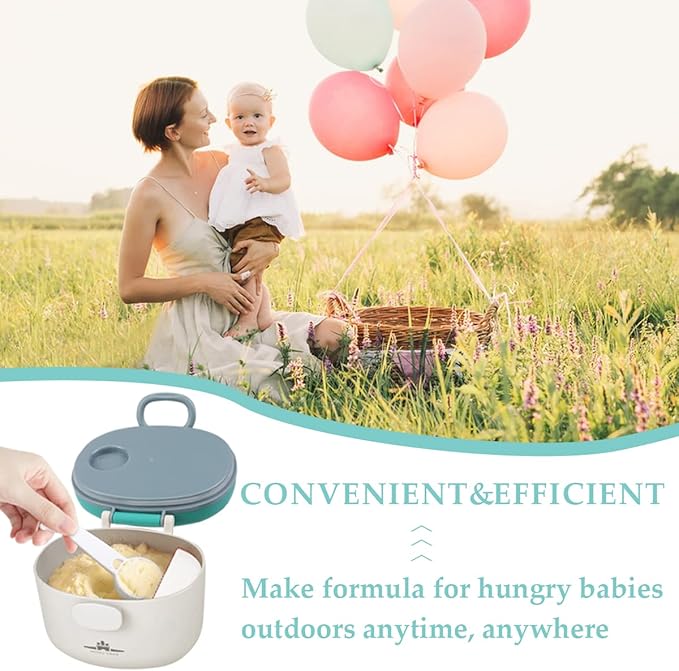 1Pcs Baby Formula Dispenser with Scoop and Leveller, Portable Milk Powder Container, Cute Formula Travel Container for Outdoor and Room Use (Green, 230g)