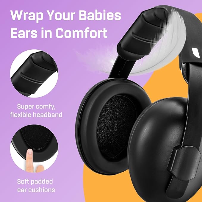 Vanderfields - Hearing Protection Ear Muffs - Over 33 dB (2K Hz) Broad Noise Cancelling Sound Reduction - Baby and Toddlers