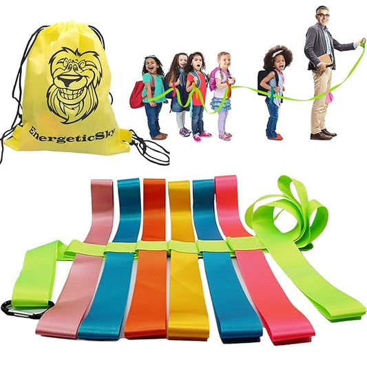 Safety Walking Rope with Colorful Handles for Up to 6 Children,10 Children and 12 Children-Perfect for Daycare Schools and Teachers.