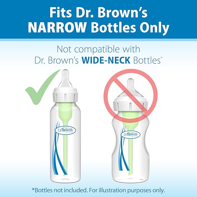 Dr. Brown's Natural Flow Level T Narrow Baby Bottle Nipple, Newborn Slow Flow, 0m+, 100% Silicone, 6-Pack