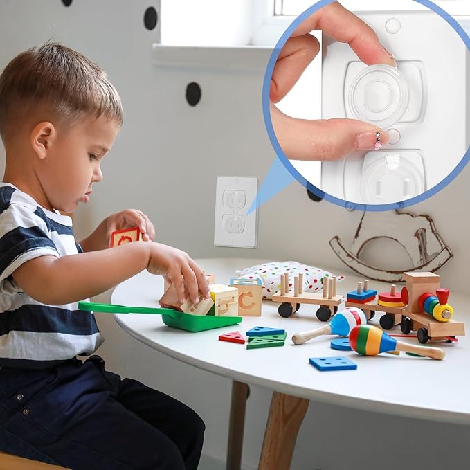 Thyle 100 Pcs Outlet Covers Bulk Child Baby Proofing Plug for Electrical Outlets Covers Easy Install Socket Sturdy Safe Secure Baby Proofing Kit for Home Office Bulk