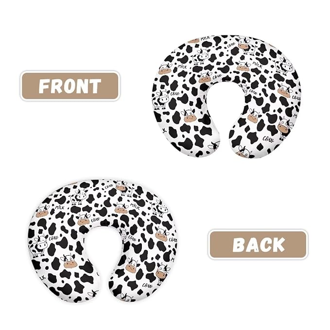 Milk Cow Nursing Pillow Cover for Baby Girl Boy Cowhide Removable Covers for Breastfeeding Pillows Safe and Snug Breast Feeding Pillowcases for Moms Nursing Covers