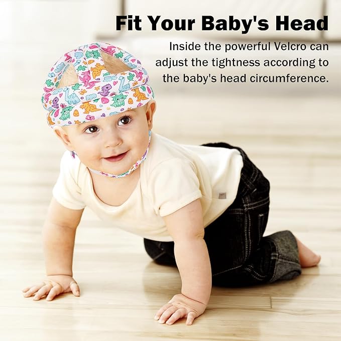 Baby Head Protector for Crawling Walking, Baby Helmet Adjustable No Bumps and Soft Cushion, Infant Safety Cap for Kid Learning to Walk
