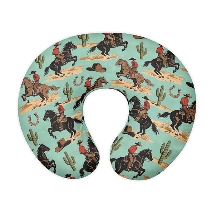 Jeiento Horse Race Nursing Pillow Cover Stretchy Removable Case for Breastfeeding Pillows Soft Comfortable Slipcover for U-Shaped Pillows