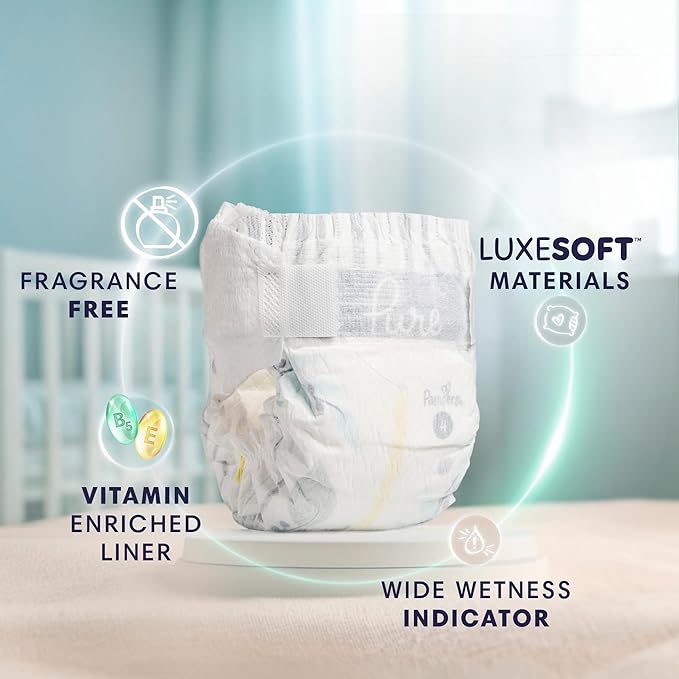 Pampers Pure Protection Disposable Baby Diapers Size 3, One Month Supply (168 Count) with Aqua Pure Baby Wipes, 6X Pop-Top Packs (336 Count)