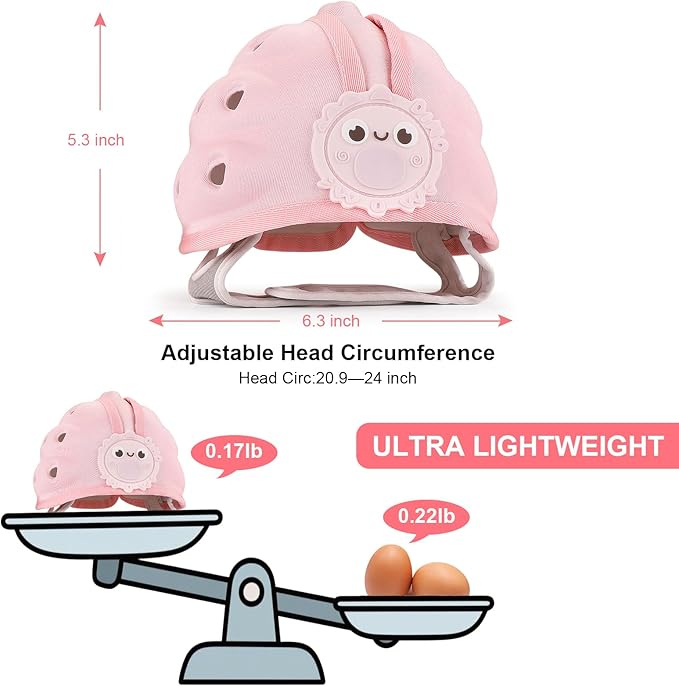 Accmor Baby Head Protector Helmet for Crawling and Walking, Toddler Safety Helmet Cute Infant Headguard Soft Cushion, Breathable Kids Protective Caps for Girls 6–24 Months, Ultra-Lightweight