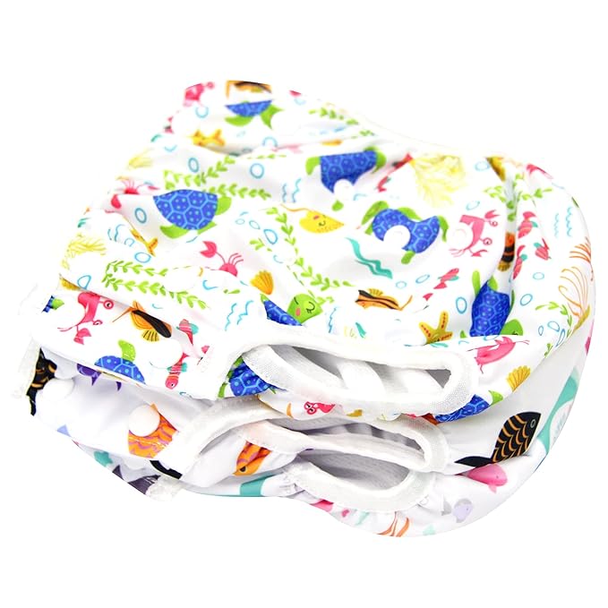 Langsprit 3 Pack Swim Diaper for Baby & Toddle,Reuseable Washable Diaper Swim for Swimming Lesson & Baby Shower Gifts