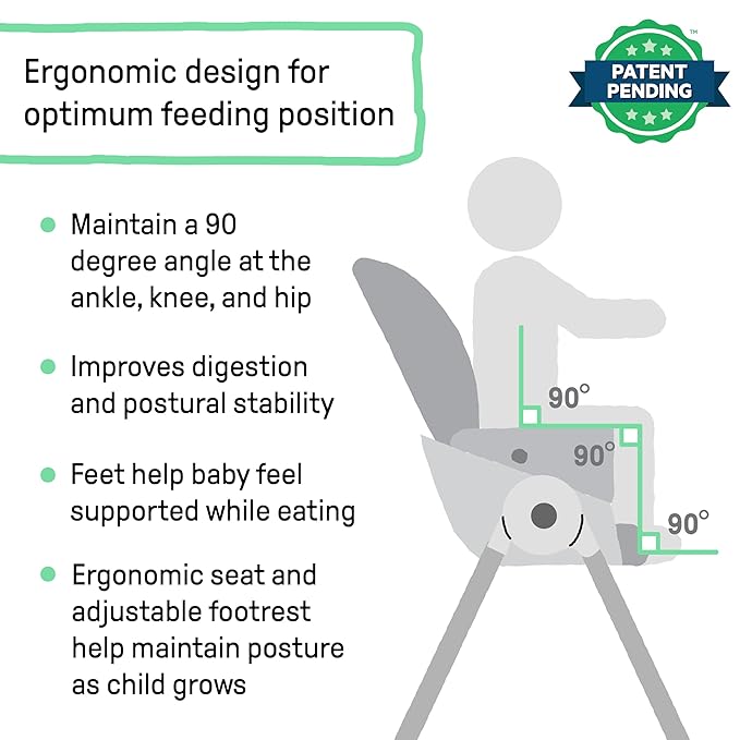 Ingenuity Proper Positioner Create Up Baby High Chair, 9 Modes of Use, Toddler Tower, Table and Chair, Foldable, Adjustable Footrest, 90 Degree Posture Aids Digestion, Ages 0-5 Years - Soulful Skies