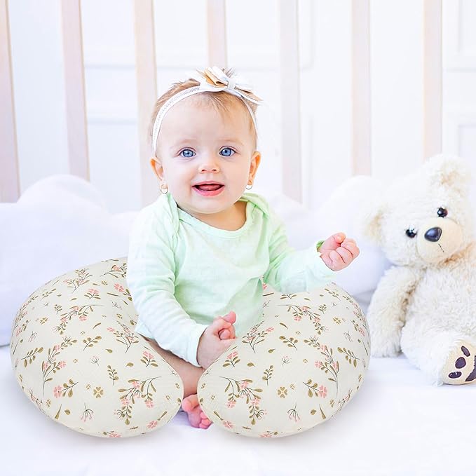 Accmor 2 Pack Muslin Nursing Pillow Covers, 100% Cotton Soft Nursing Covers for Breastfeeding Pillows, Slipcover for Baby Girls Boys Newborn