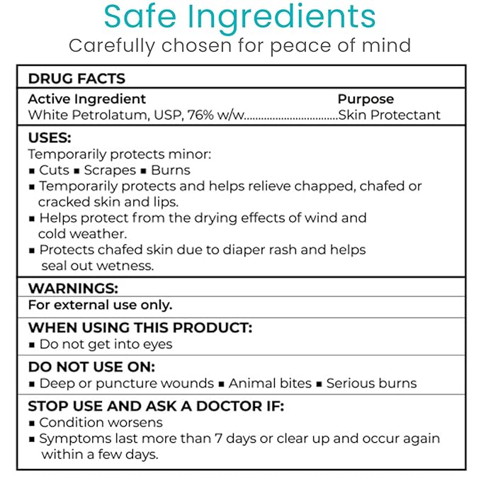 ViveCare A&D Ointment - Skin Protectant & Healing Lotion for Baby, Adult, Seniors - Soothing Cream for Diaper Rash Prevention, Skin Irritation, Burns, Cuts, Scrapes (4oz)
