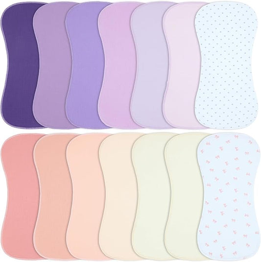 Muslin Burp Cloths 19" x 9", Baby Burping Clothes, Large Extra Soft Absorbent for Unisex Newborn Boys and Girls, 14-Pack