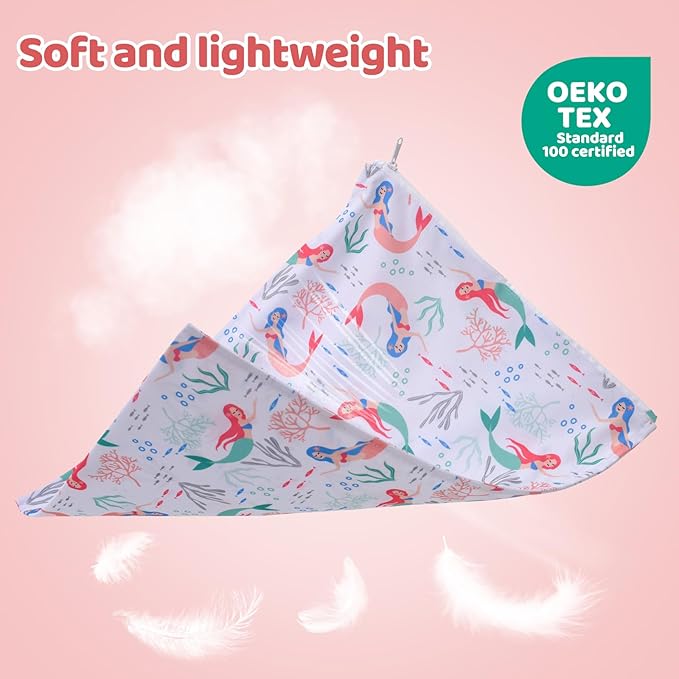 2pcs Baby Diaper Mess-proof Wet Bags,Waterproof Reusable Travel Storage Stroller Daycare Soiled Items Beach Pool Yoga Gym Bag for Wet Toddler Swimsuits -Mermaid