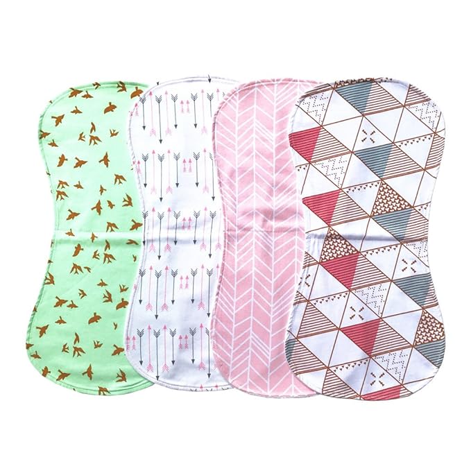 Baby Burp Cloths Baby Burp Set Curved Absorbent and Soft Valuable 4 Pack