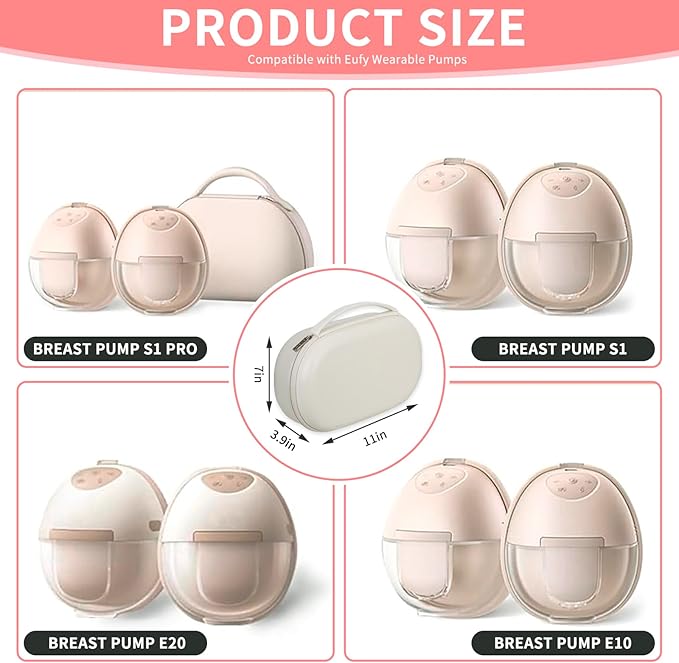 Wearable Breast Pump Bag, Carrying Case Compatible with Eufy Breast Pump, Portable Breast Pump Storage Bag for Momcozy Willow Medela and Most Breast Pumps, Hold 2 Pumps, Ideal for Going Out and Travel