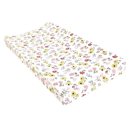 Hudson Baby Unisex Baby Changing Pad Cover, Soft Painted Floral, One Size
