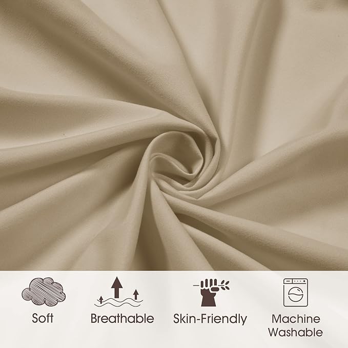 PHF Baby Changing Pad Covers for Boys Girls, 2 Pack Ultra Soft Breathable Microfiber Changing Pad Table Sheets for Most Baby Changing Pads, White & Khaki