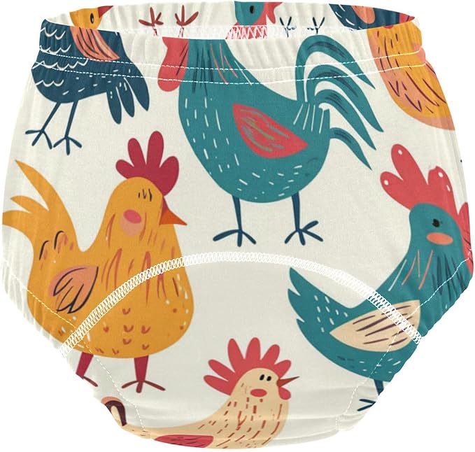 Bolaz Toddler Training Pants, Colorful Cute Chicken Cotton Potty Training Underwear for Baby Boy Girl 3-Pack