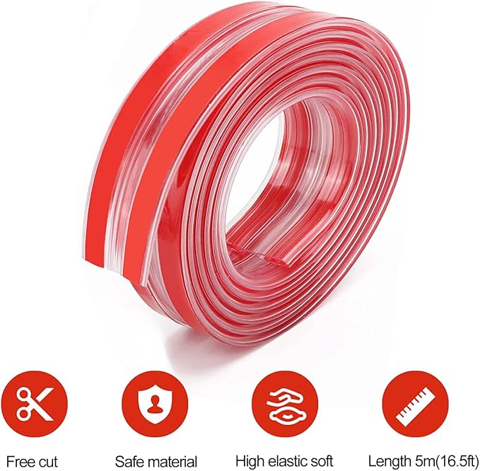 0.6 * 0.6in Width Baby Proofing Corner Guards, 16.5ft Length Furniture Corner & Edge Safety Bumpers Clear with Hollow Shock-Absorbing Design