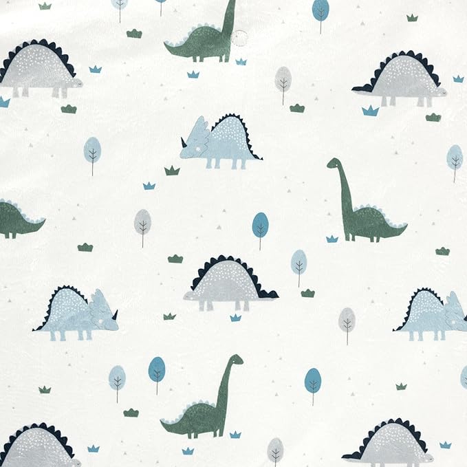 Lush Decor Baby Dinosaurs Roar Soft & Plush Changing Pad Cover, 32" x 16" x 5", Dusty Teal & Gray