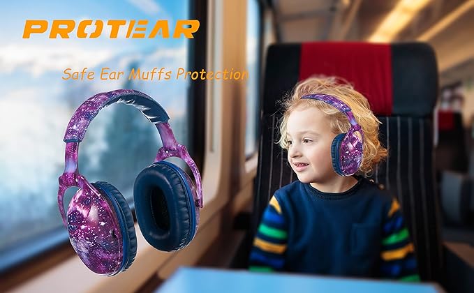 Kids Hearing Protection,25dB NRR Noise Reduction,Sound Proof for Kids,Toddler,Safety Earmuffs for Concert,Airplane,Autism,Monster Jam,Travel,School- Blue Nebel