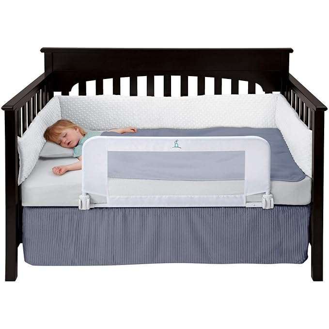 Hiccapop Convertible Crib Bed Rail for Toddlers, Crib Rail Guard with Reinforced Anchor Safety