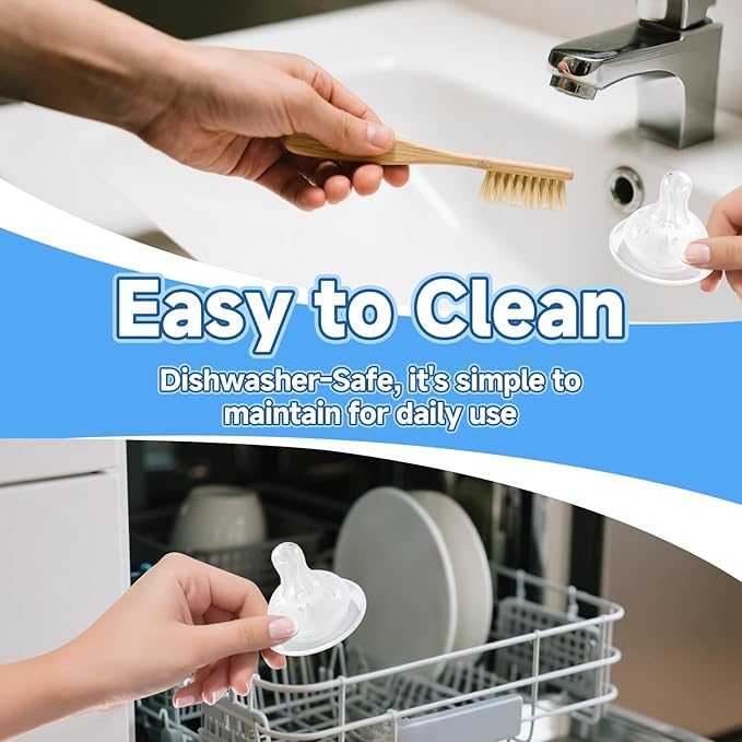 4 Pack Bottle Nipples Compatible with Mam Bottle, Soft Silicone Nipples for Bottle, Fit for MAM Bottles, Fast Flow, 6+ Months