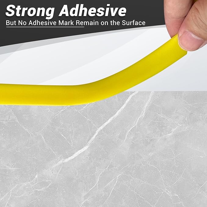 Tile Edge Trim, Flexible L Shaped Rubber Edge Trim, Small Size 90 Degree Tile Corner Trim, Peel and Stick Edging Trim for Tile and Wall Edges, Table Edge Trim, Yellow Color, 20Ft, Rubber EPDM Material