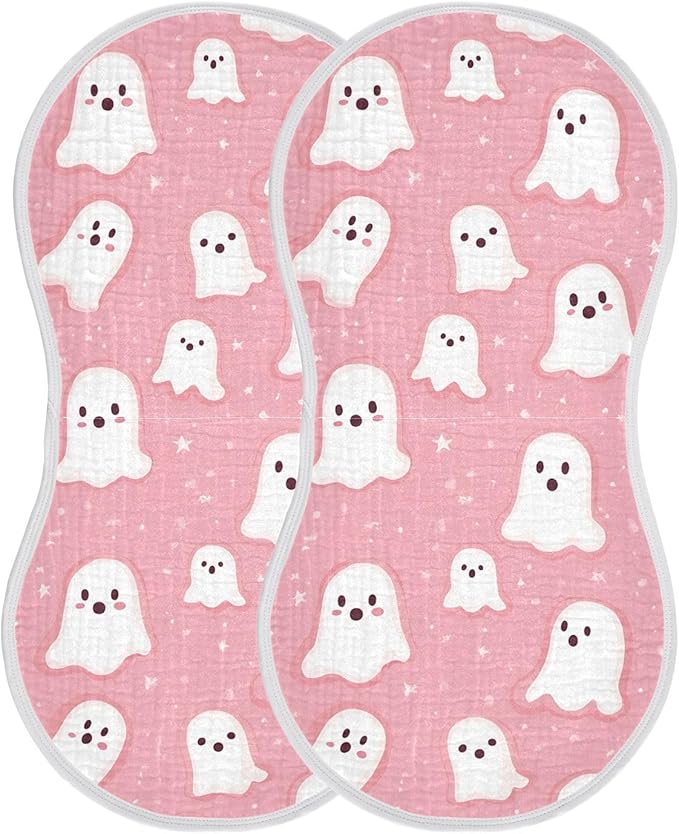 vvfelixl Flying Halloween Ghost Burp Cloths for Baby Boy Girls Baby Washcloths Burp Rags 1 Pack
