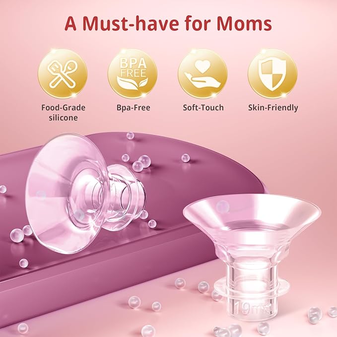 Electric Breast Pump Flange Inserts 17 mm 8PCS for 24 mm Shields Flange/Shield of Most Pumps, BPA Free Inserts,Hands-FreeBreast Pump,Sealed,Reduce 24mm Tunnel Down to Other Size