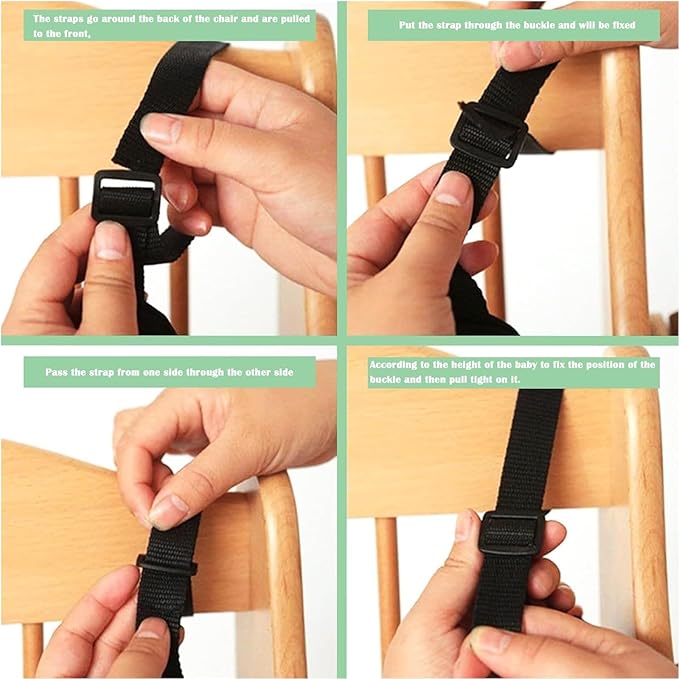 5 Point Harness Seat Belt Strap Belt for High Chair,Seatbelt Crotch Cushion Shoulder Pads,Harness Strap Belt Kit with Shoulder Pads & Guarding Pad