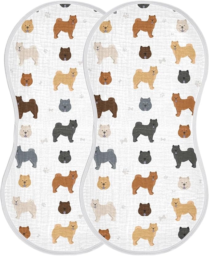 vvfelixl Different Chow Chow Burp Cloths for Baby Boy Girls Baby Washcloths Burp Rags 1 Pack