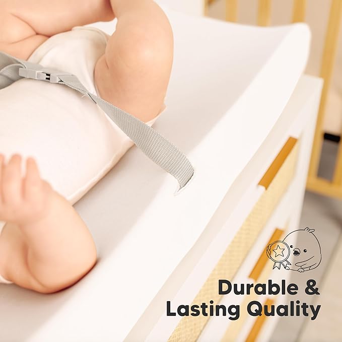 2-Pack Baby Changing Pad Cover for Girl, Boy - 34x18 Soft Viscose Derived from Bamboo Baby Diaper Changing Table Pad Cover Sheets, Neutral, Snug Fit Nursery Diaper Change Sheets (Soft White)