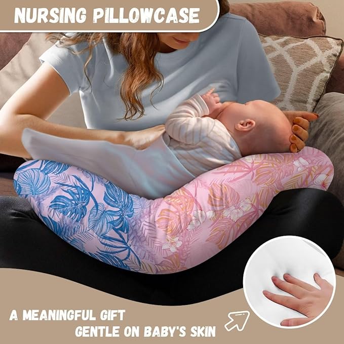 Leaf Nursing Pillow Case for Newborn Support for Breastfeeding,Bottle Feeding & Bonding Feeding Pillow Cover Soft and Cozy Breastfeeding Pillow Slipcover Cover Only