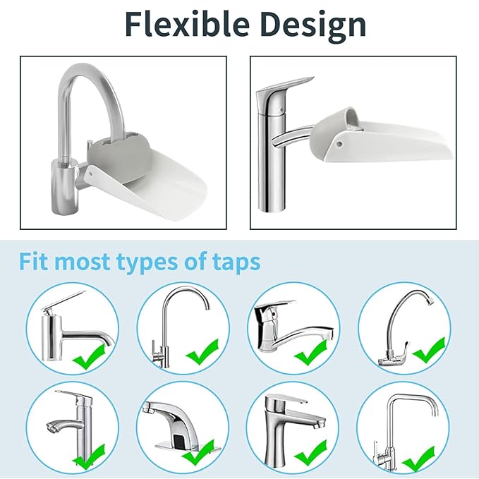 CHILDHOOD (2 Pack) Faucet Extender for Kitchen and Bathtub Sink, Universal Sink Handle Extenders, Fun Hand-Washing for Babies, Toddlers and Kids (Grey)