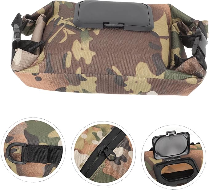 Camping Tissue Box Canvas Tissue Holder Portable Lightweight Wet Wipe Storage Bag Wear-Resistant Napkin Organizer for Outdoor Picnic Travel Diaper Bag 13.77X7.08X1.96In