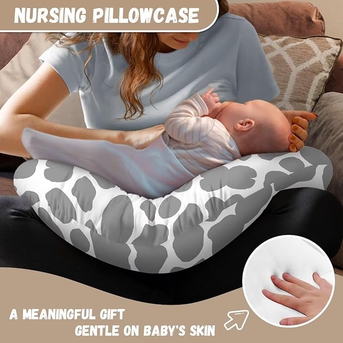 Gray Markings Nursing Pillow Cover Nursing Pillows for Breastfeeding Fits The Original Support for Breastfeeding Nipple Shields for Breastfeeding Newborn