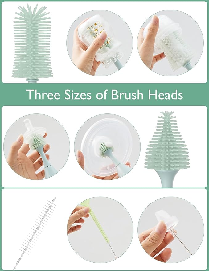 Momcozy Nutri Bottle Warmer & Momcozy Bottle Brush Kit Green