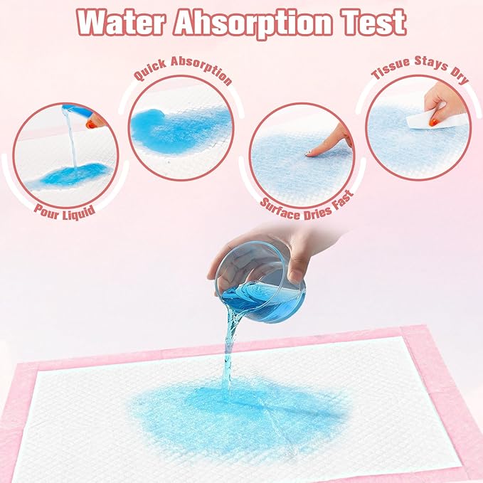 100 Pack Disposable Changing Pads for Baby,13x17In Baby Disposable Underpads,Waterproof Diaper Changing Pad,Ultra Absorbent,Breathable Leakproof Underpads Bed Table Protector Mat