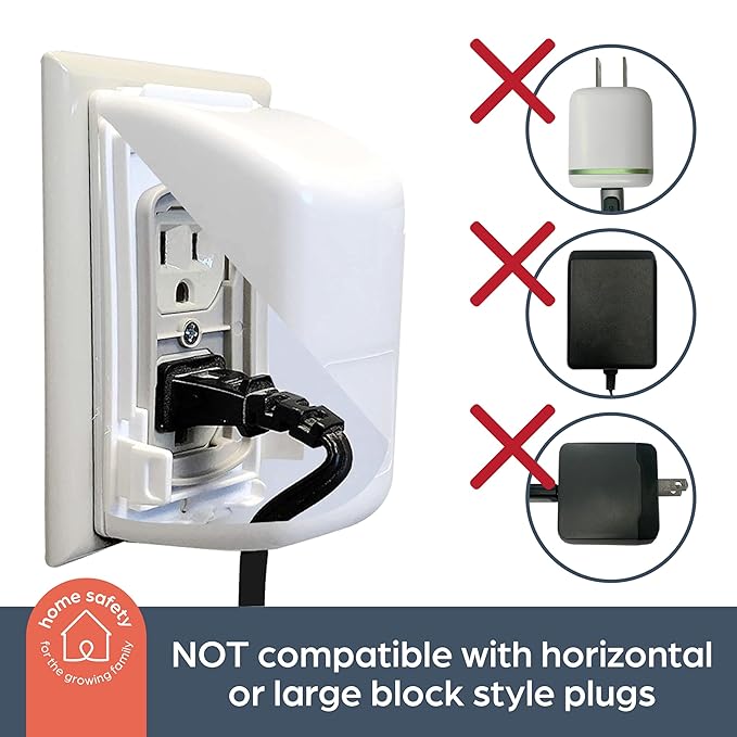 Dreambaby Dual Fit Outlet Plug Cover - Electrical Socket Guard for Standard and Decora (4 Pack)