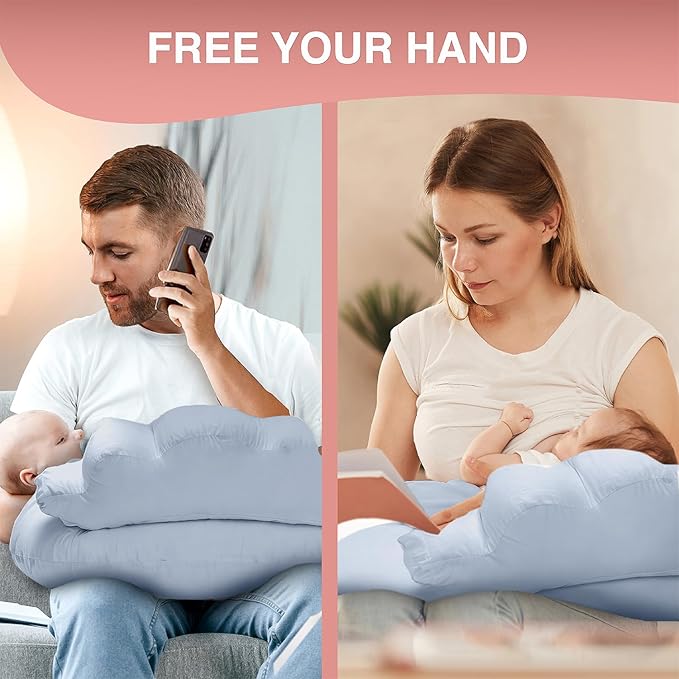 PILLANI Nursing Pillow, Breastfeeding Pillows for Enhanced Safety & Comfort for Mom & Baby, Removable Cotton Cover, Adjustable Waist Strap, Breastfeeding Essentials, Baby Registry Search